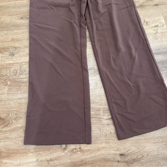 Abercrombie Tailored High Rise Wide Leg Pants Trousers Brown Size M LONG - Picture 8 of 8